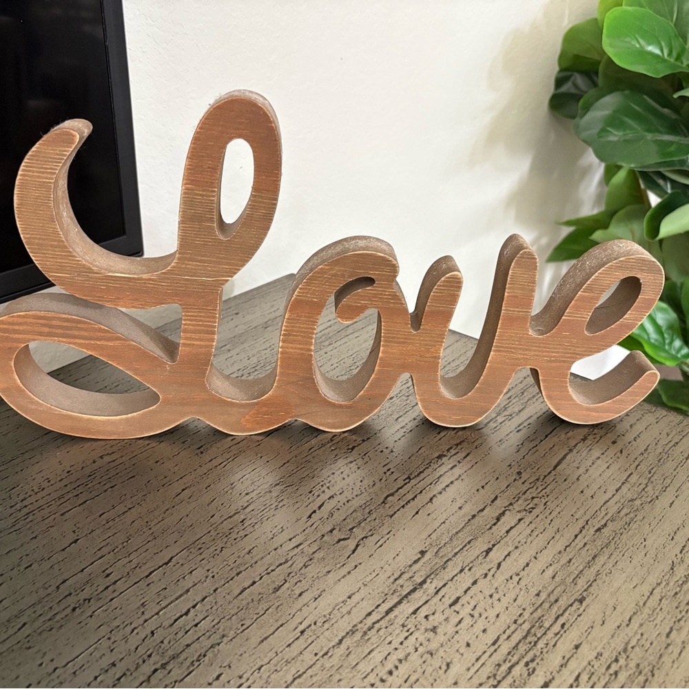 Wooden Love Sign - Brown Home Decor - 8 x 16